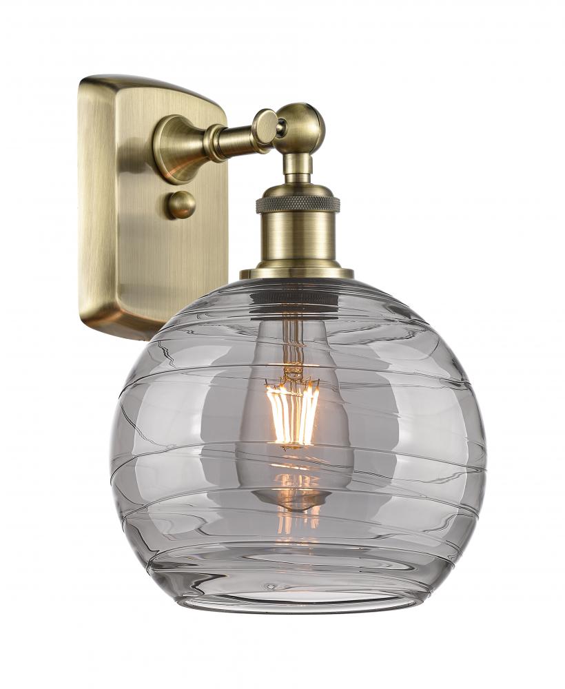 Athens Deco Swirl - 1 Light - 8 inch - Antique Brass - Sconce