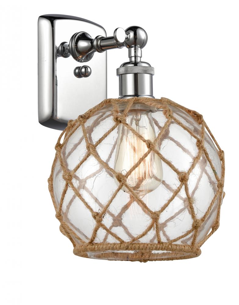 Farmhouse Rope - 1 Light - 8 inch - Polished Chrome - Sconce