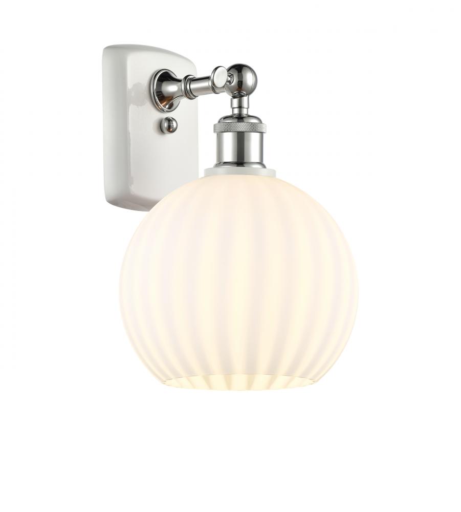 White Venetian - 1 Light - 8 inch - White Polished Chrome - Sconce