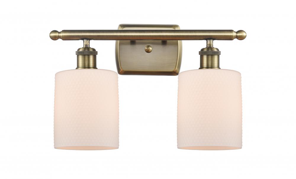 Cobbleskill - 2 Light - 15 inch - Antique Brass - Bath Vanity Light