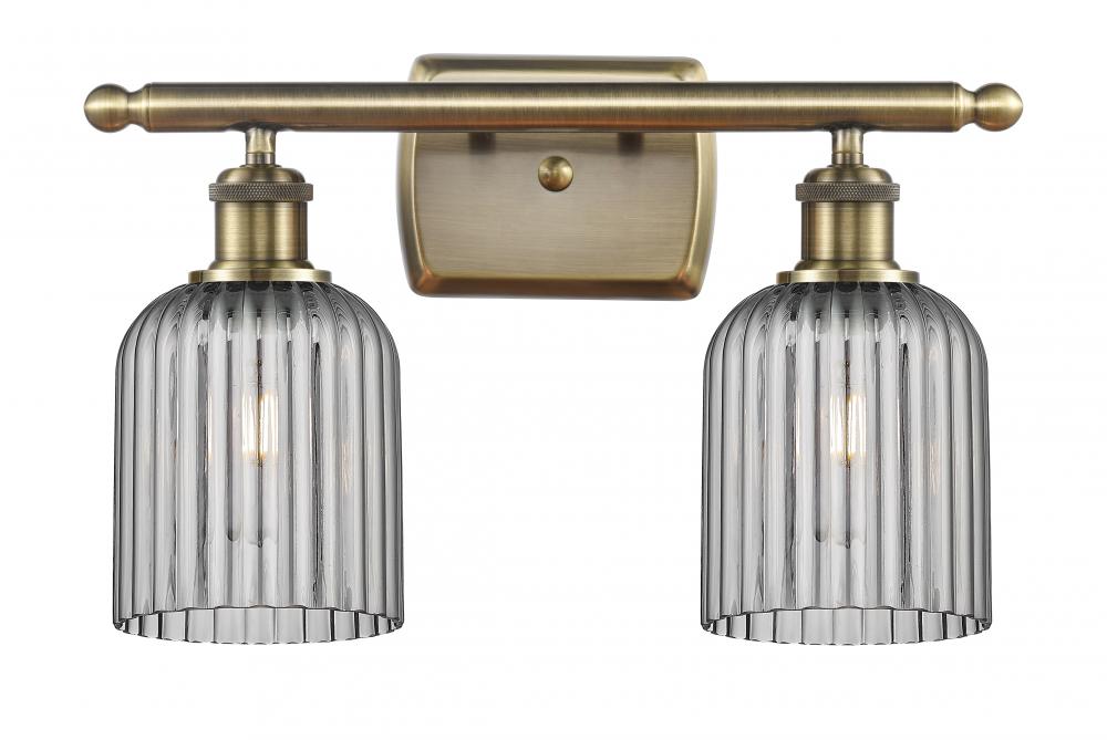 Bridal Veil - 2 Light - 15 inch - Antique Brass - Bath Vanity Light