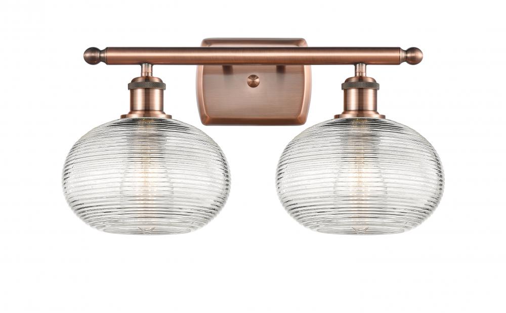 Ithaca - 2 Light - 18 inch - Antique Copper - Bath Vanity Light