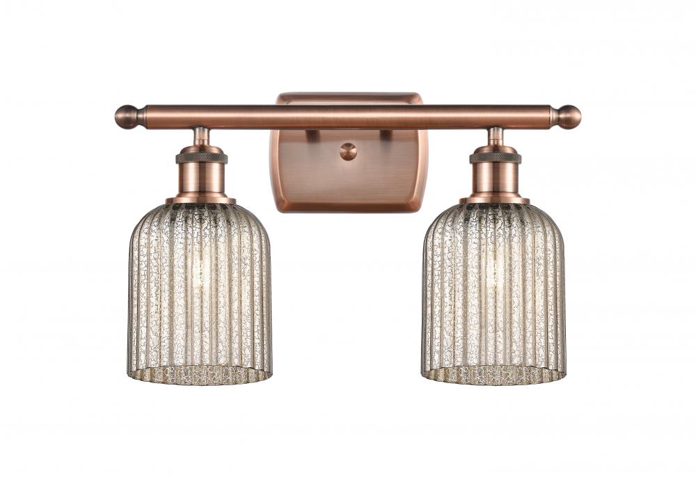 Bridal Veil - 2 Light - 15 inch - Antique Copper - Bath Vanity Light