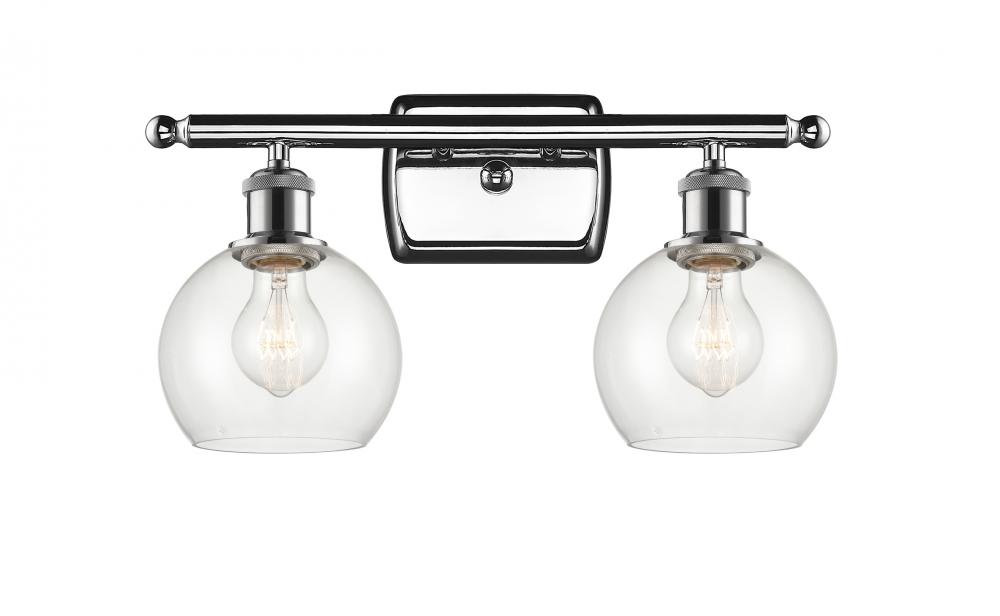 Athens - 2 Light - 16 inch - Polished Chrome - Bath Vanity Light