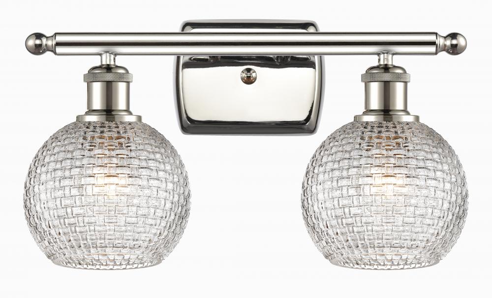 Athens - 2 Light - 16 inch - Polished Nickel - Bath Vanity Light