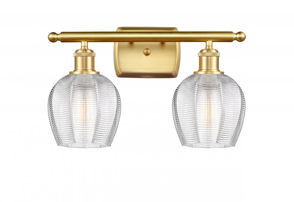 Norfolk - 2 Light - 16 inch - Satin Gold - Bath Vanity Light