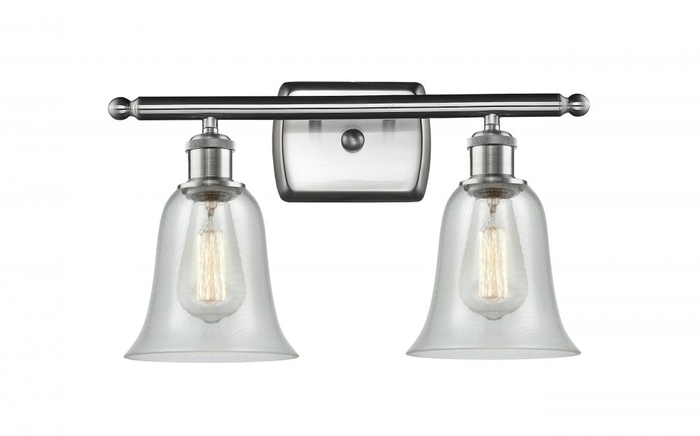 Hanover - 2 Light - 16 inch - Brushed Satin Nickel - Bath Vanity Light