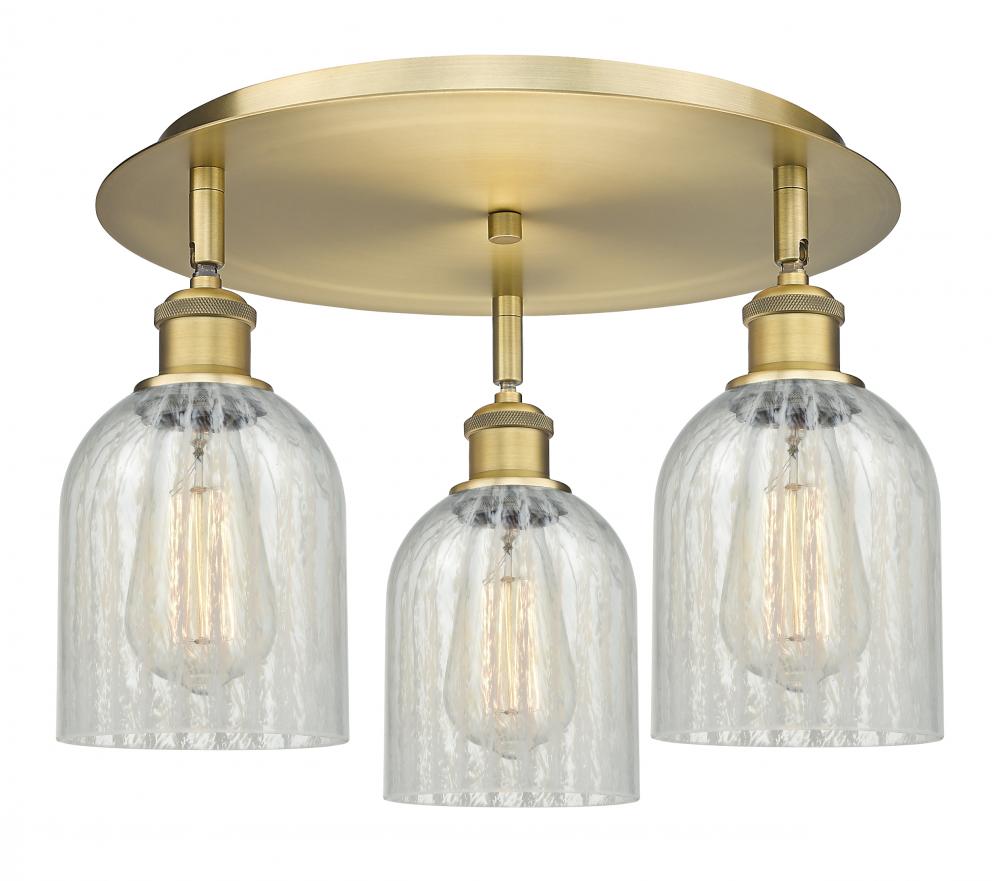 Caledonia - 3 Light - 17 inch - Brushed Brass - Flush Mount