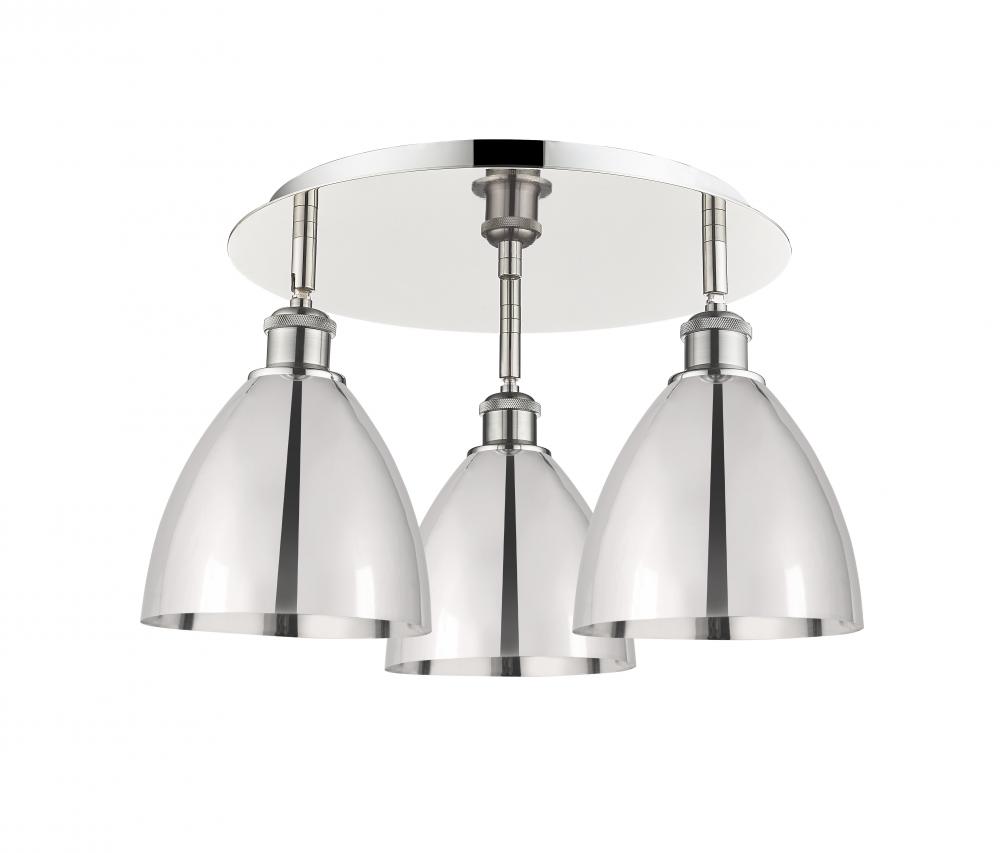 Bristol - 3 Light - 19 inch - Polished Nickel - Flush Mount