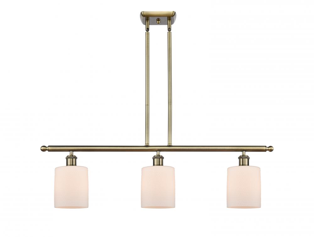 Cobbleskill - 3 Light - 36 inch - Antique Brass - Cord hung - Island Light