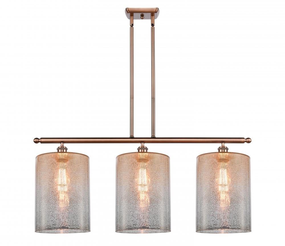 Cobbleskill - 3 Light - 36 inch - Antique Copper - Cord hung - Island Light