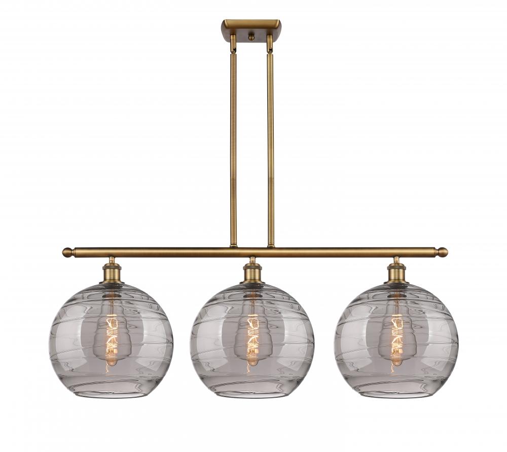 Athens Deco Swirl - 3 Light - 39 inch - Brushed Brass - Cord hung - Island Light