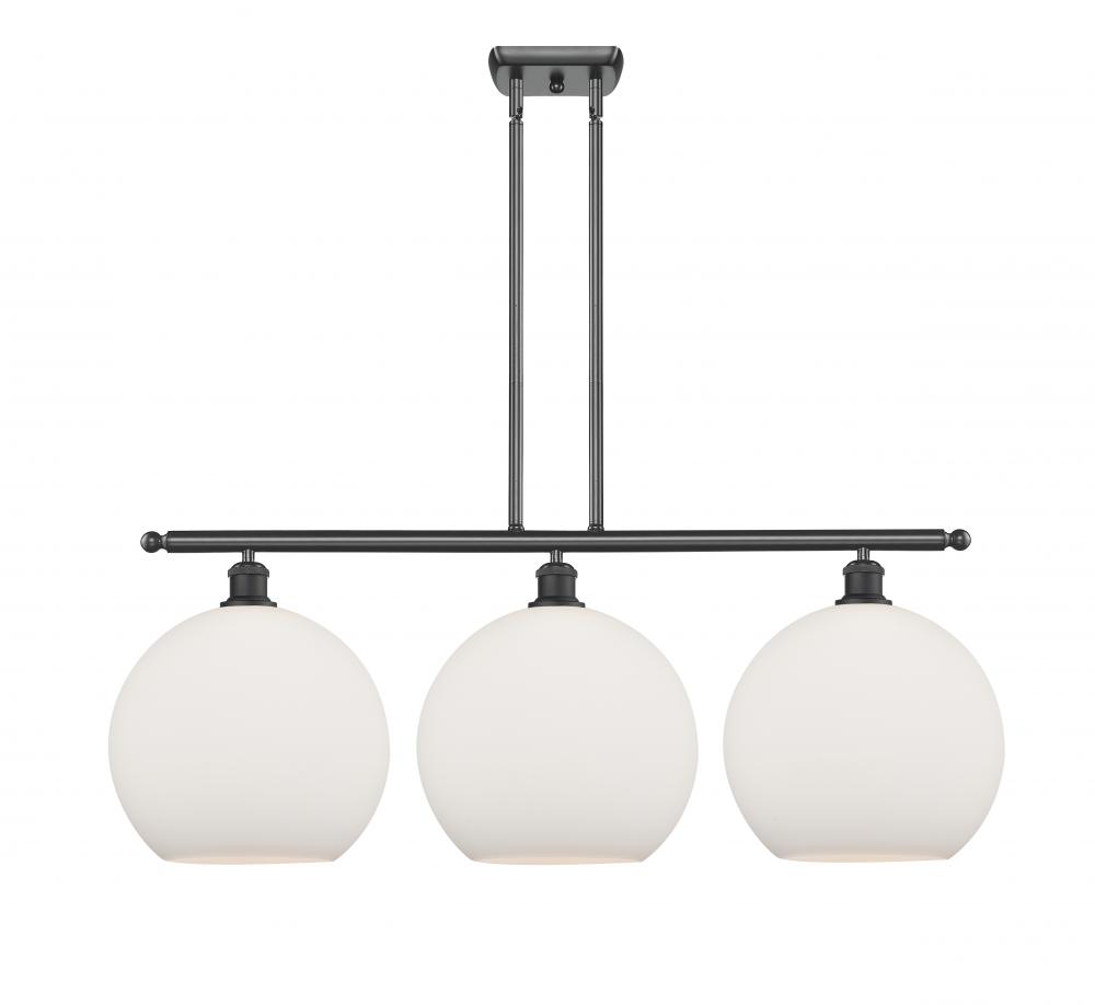 Athens - 3 Light - 38 inch - Matte Black - Stem Hung - Island Light