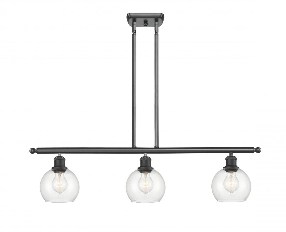 Athens - 3 Light - 36 inch - Matte Black - Cord hung - Island Light