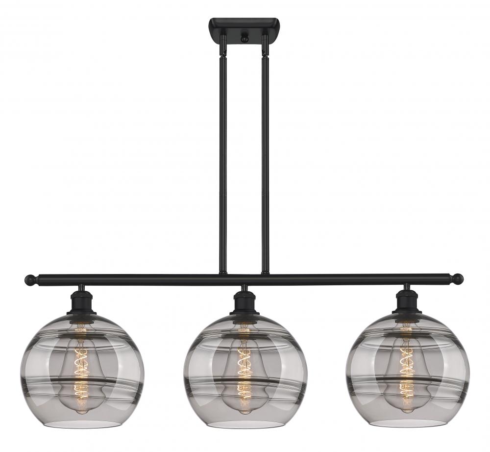 Rochester - 3 Light - 37 inch - Matte Black - Cord hung - Island Light