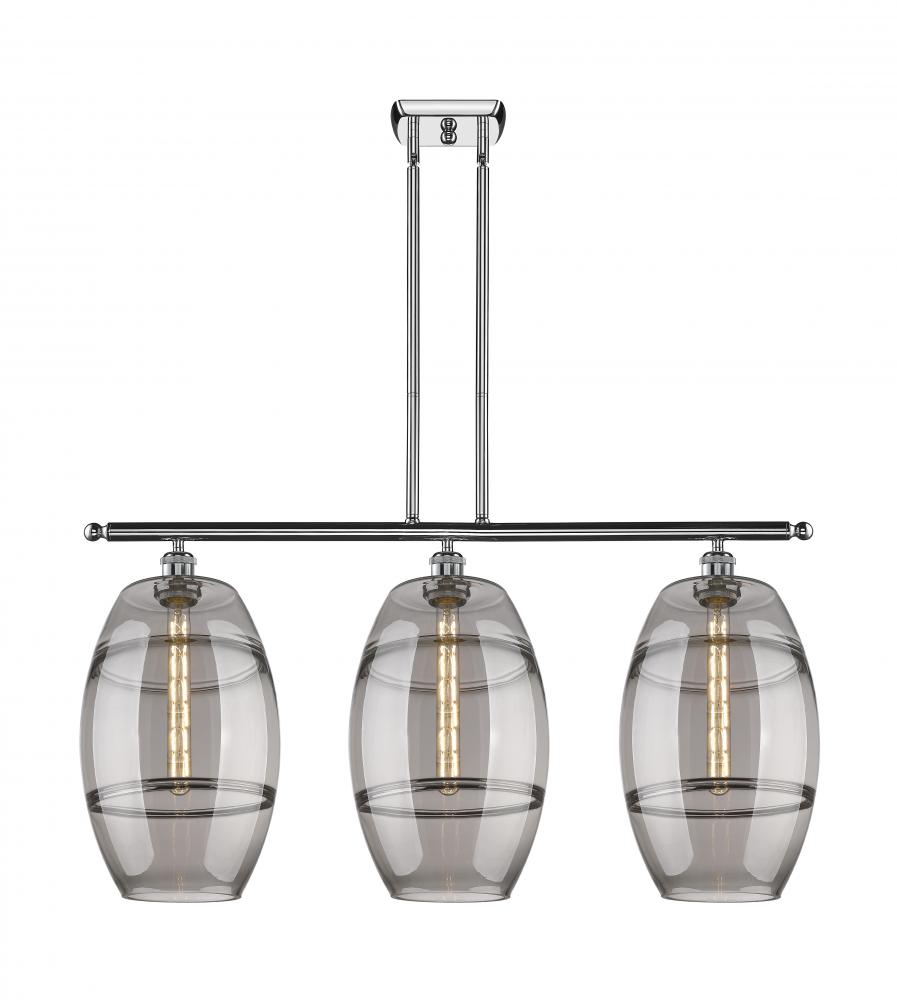 Vaz - 3 Light - 37 inch - Polished Chrome - Cord hung - Island Light