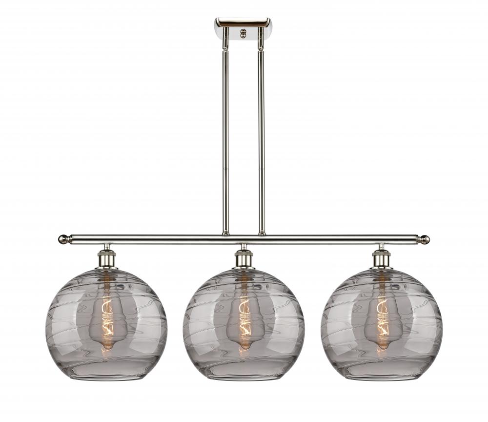 Athens Deco Swirl - 3 Light - 39 inch - Polished Nickel - Cord hung - Island Light