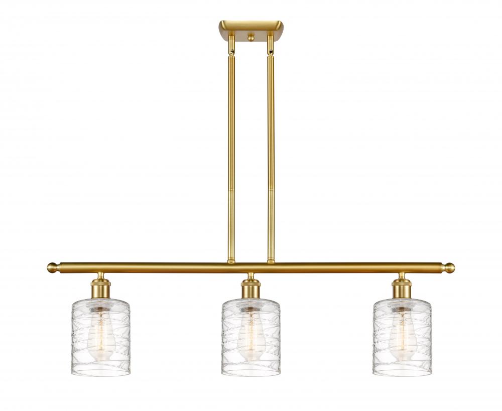 Cobbleskill - 3 Light - 36 inch - Satin Gold - Cord hung - Island Light