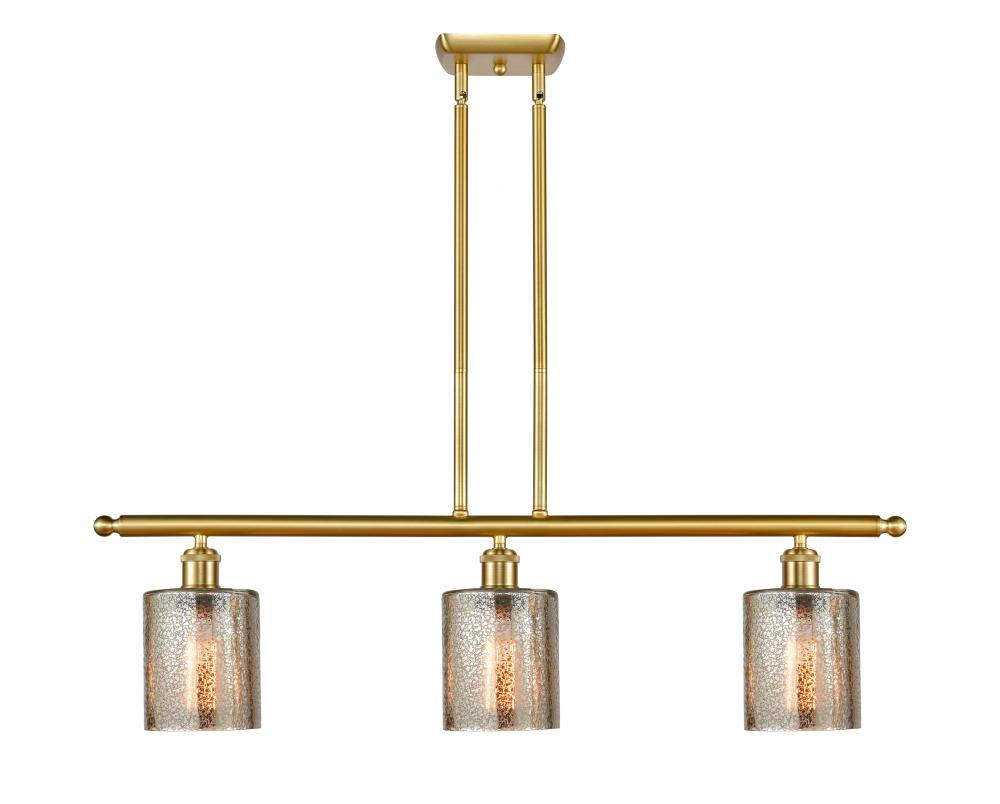 Cobbleskill - 3 Light - 36 inch - Satin Gold - Cord hung - Island Light