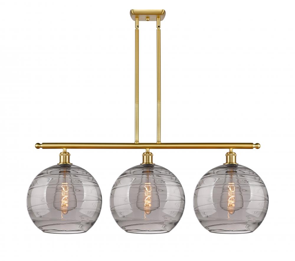 Athens Deco Swirl - 3 Light - 39 inch - Satin Gold - Cord hung - Island Light