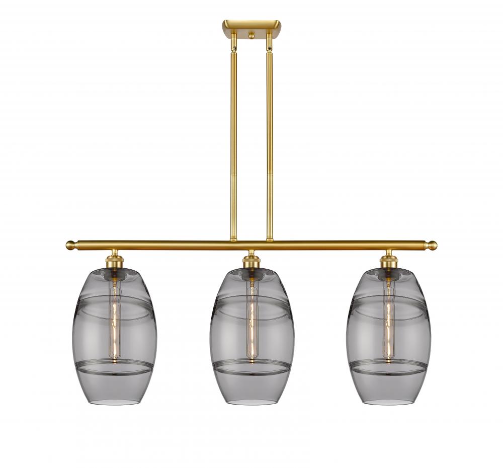 Vaz - 3 Light - 36 inch - Satin Gold - Cord hung - Island Light