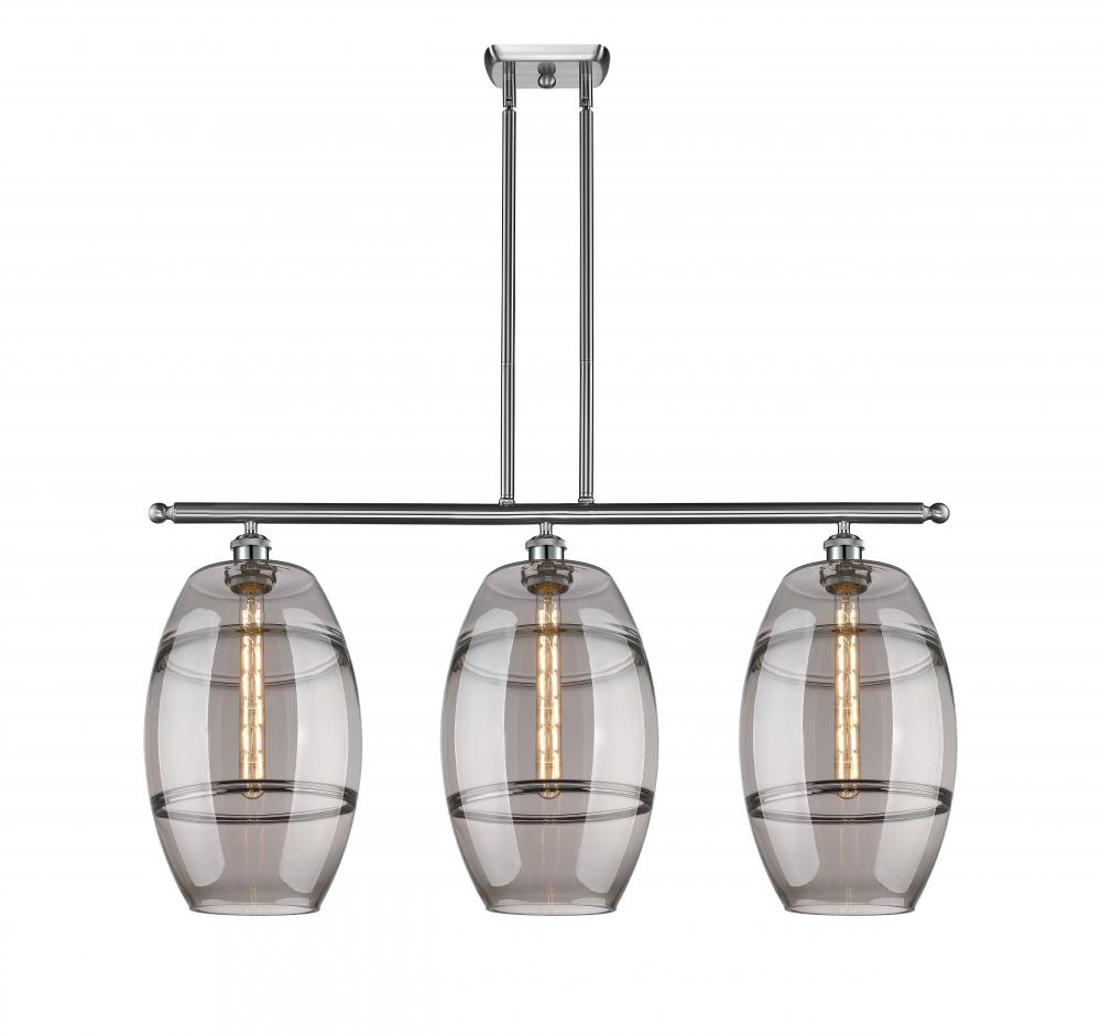 Vaz - 3 Light - 37 inch - Brushed Satin Nickel - Cord hung - Island Light