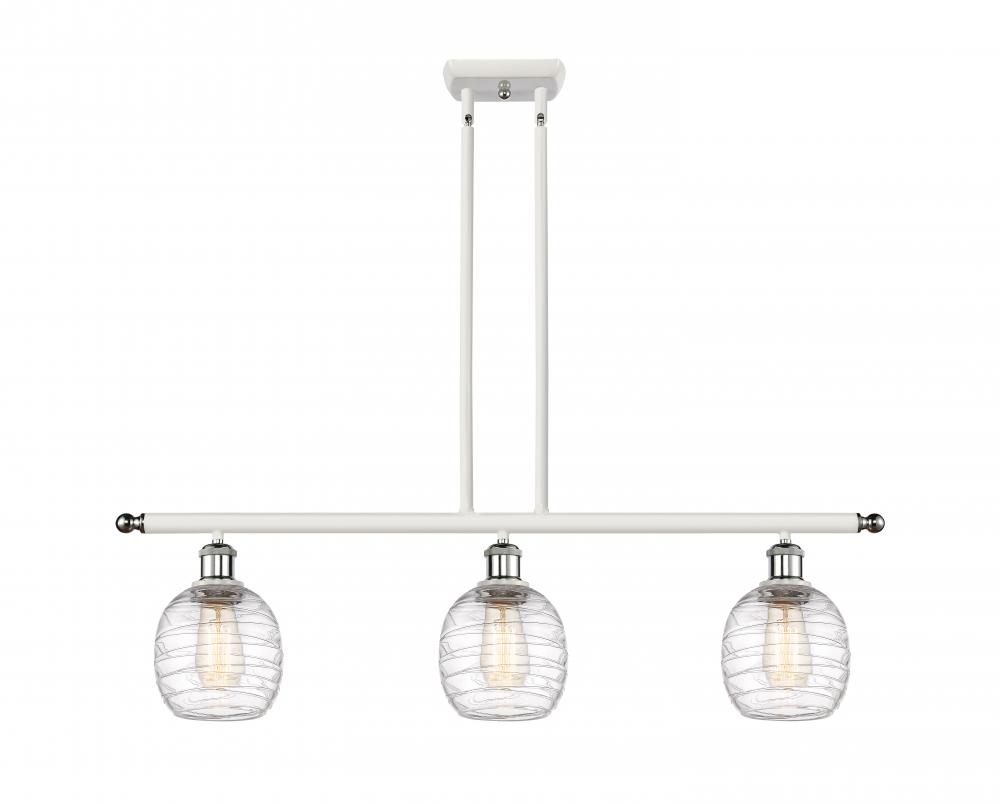 Belfast - 3 Light - 36 inch - White Polished Chrome - Cord hung - Island Light