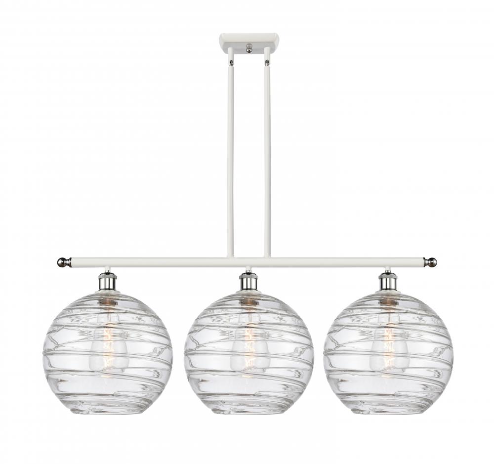 Athens Deco Swirl - 3 Light - 39 inch - White Polished Chrome - Cord hung - Island Light