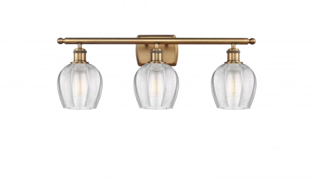 Norfolk - 3 Light - 26 inch - Brushed Brass - Bath Vanity Light