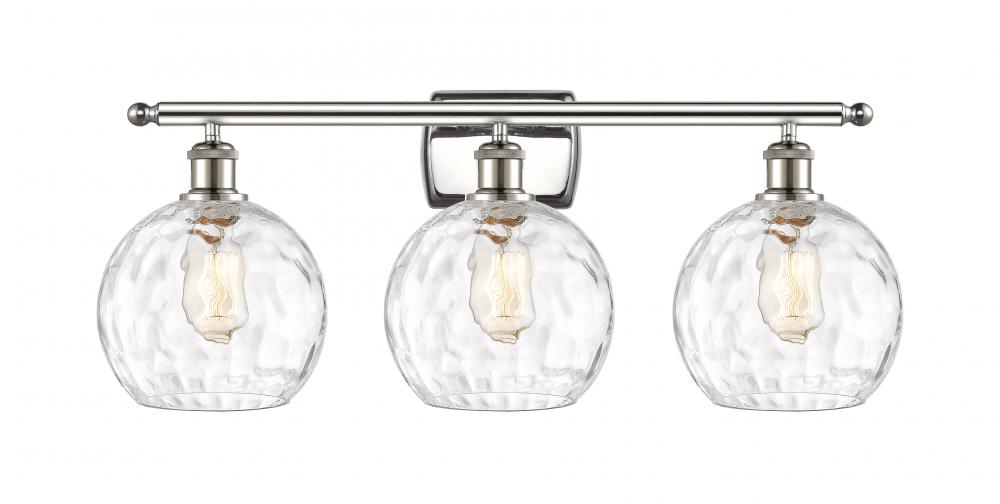 Athens Water Glass - 3 Light - 28 inch - Polished Nickel - Bath Vanity Light