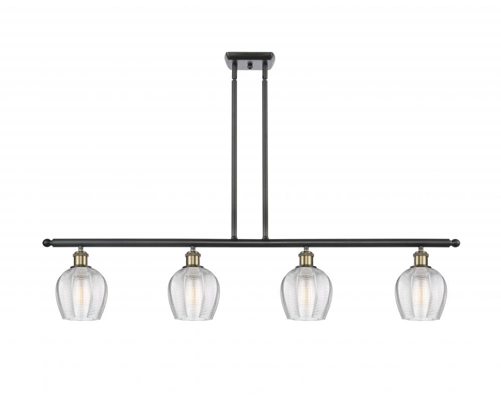 Norfolk - 4 Light - 48 inch - Black Antique Brass - Cord hung - Island Light