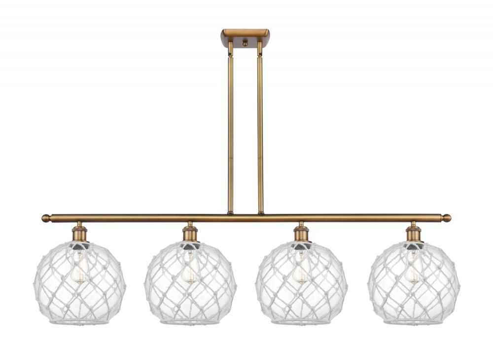 Farmhouse Rope - 4 Light - 48 inch - Brushed Brass - Cord hung - Island Light