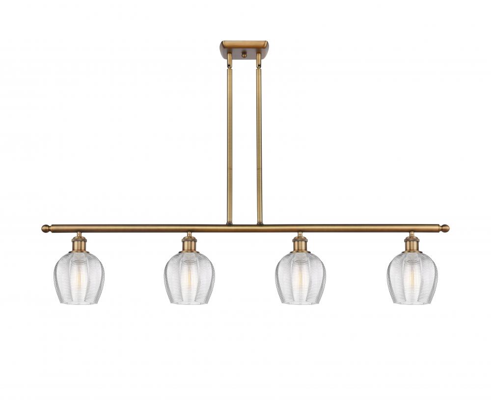 Norfolk - 4 Light - 48 inch - Brushed Brass - Cord hung - Island Light