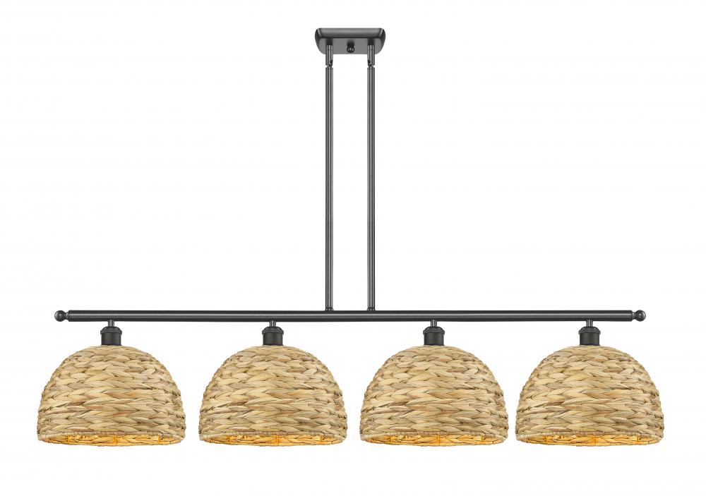 Woven Rattan - 4 Light - 50 inch - Oil Rubbed Bronze - Multi Pendant