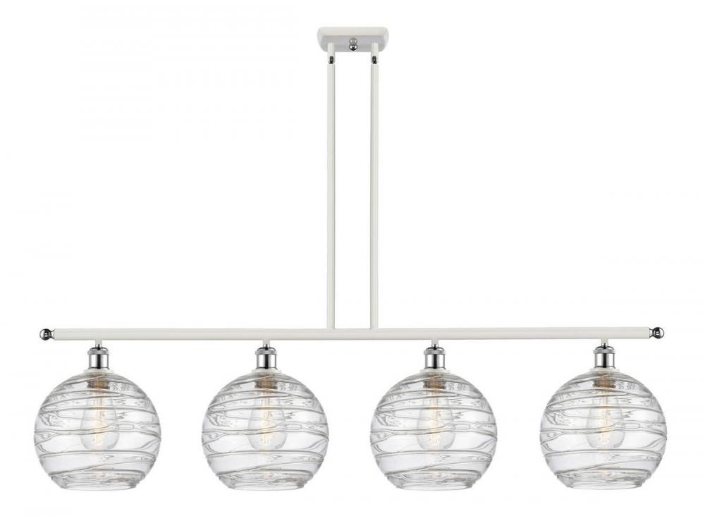 Athens Deco Swirl - 4 Light - 48 inch - White Polished Chrome - Cord hung - Island Light