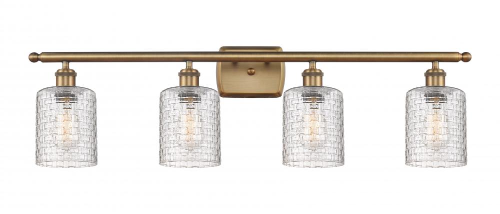 Cobbleskill - 4 Light - 35 inch - Brushed Brass - Bath Vanity Light