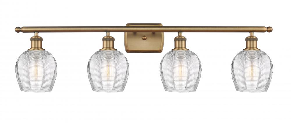 Norfolk - 4 Light - 36 inch - Brushed Brass - Bath Vanity Light