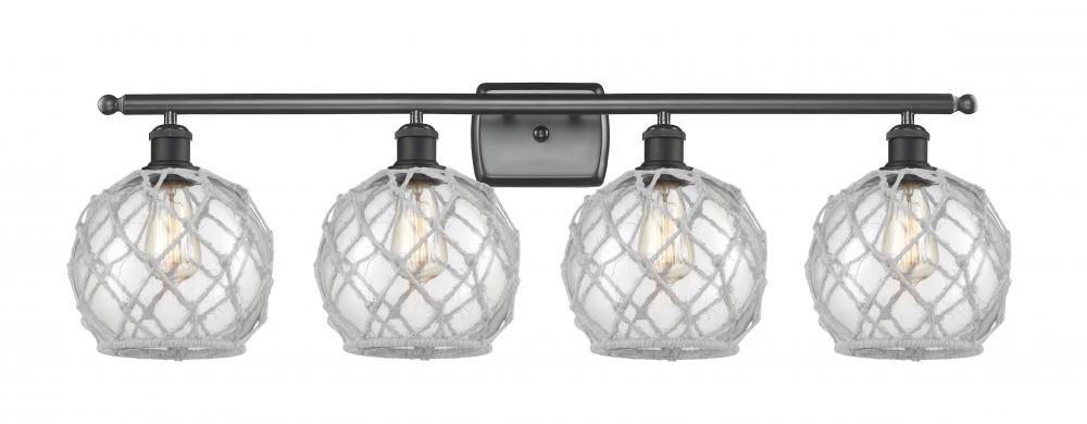 Farmhouse Rope - 4 Light - 38 inch - Matte Black - Bath Vanity Light