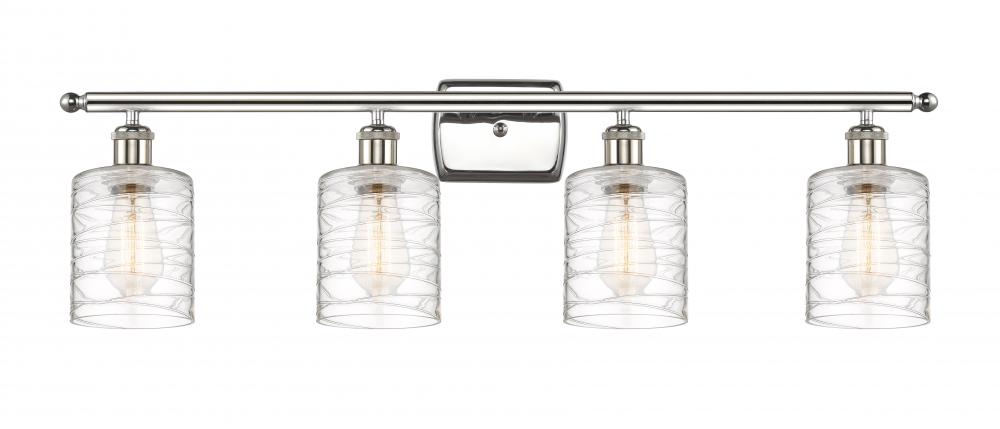 Cobbleskill - 4 Light - 35 inch - Polished Nickel - Bath Vanity Light