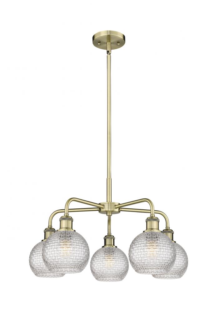 Athens - 5 Light - 24 inch - Antique Brass - Chandelier