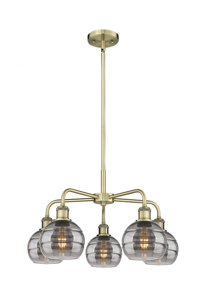 Rochester - 5 Light - 24 inch - Antique Brass - Chandelier