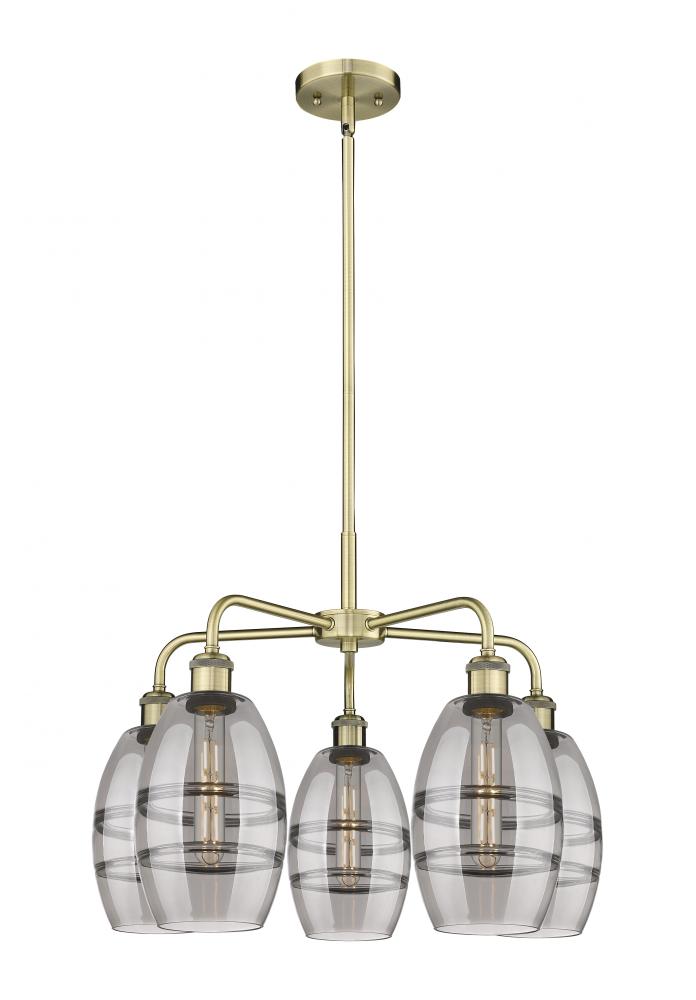 Vaz - 5 Light - 24 inch - Antique Brass - Chandelier