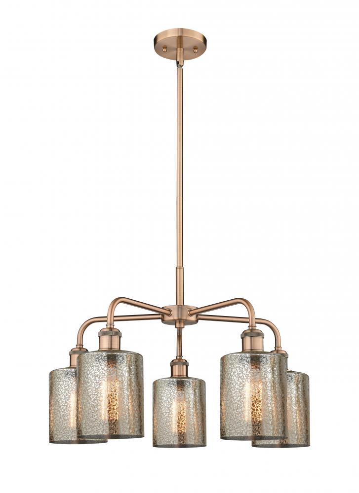 Cobbleskill - 5 Light - 23 inch - Antique Copper - Chandelier