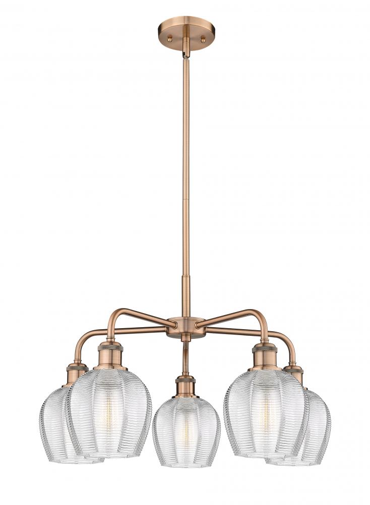 Norfolk - 5 Light - 24 inch - Antique Copper - Chandelier