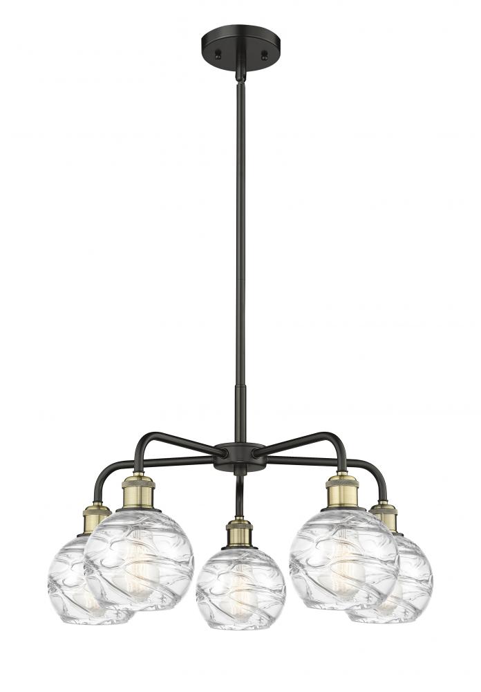 Athens Deco Swirl - 5 Light - 24 inch - Black Antique Brass - Chandelier