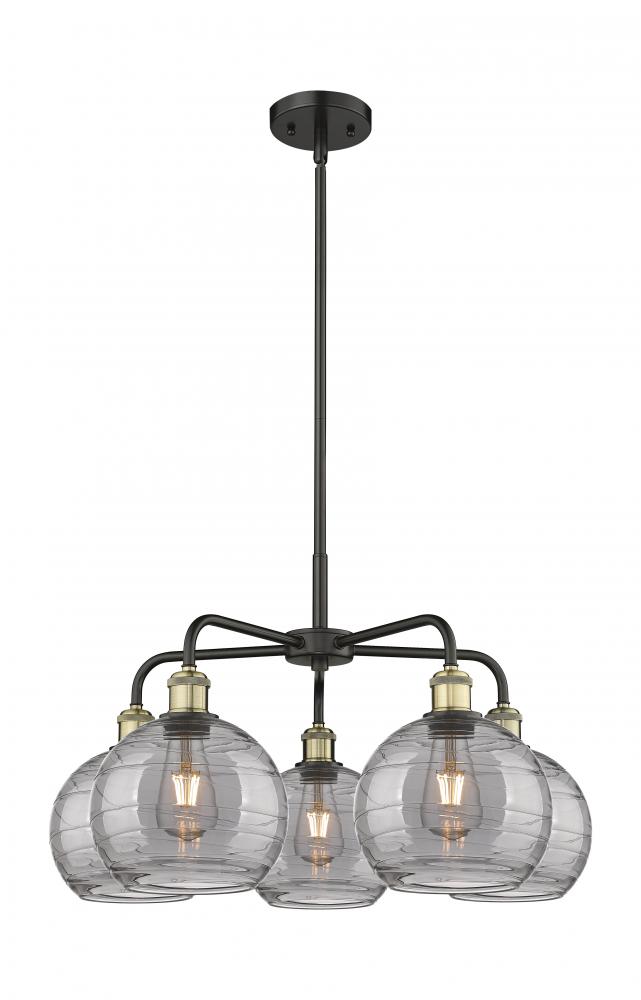 Athens Deco Swirl - 5 Light - 26 inch - Black Antique Brass - Chandelier