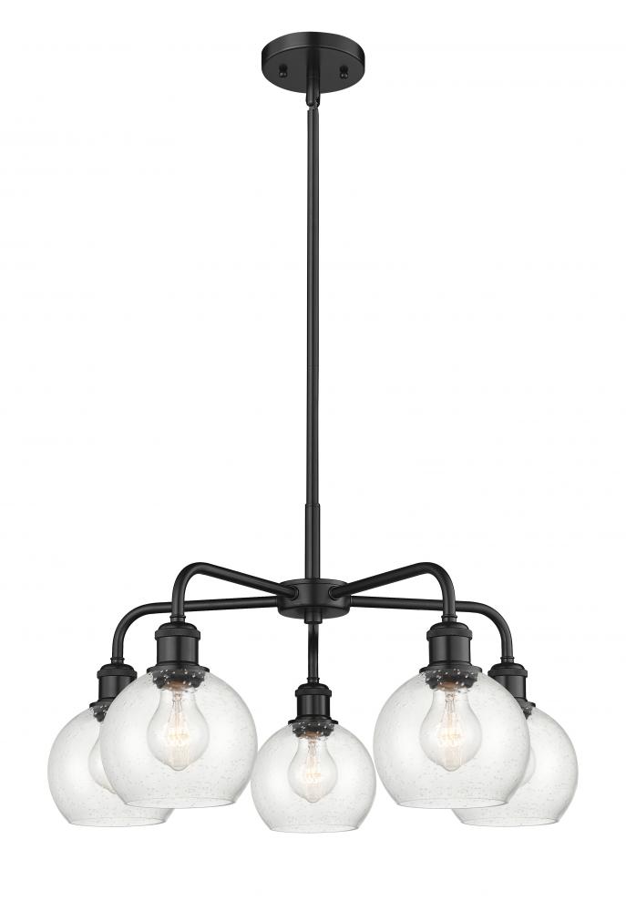 Athens - 5 Light - 24 inch - Matte Black - Chandelier