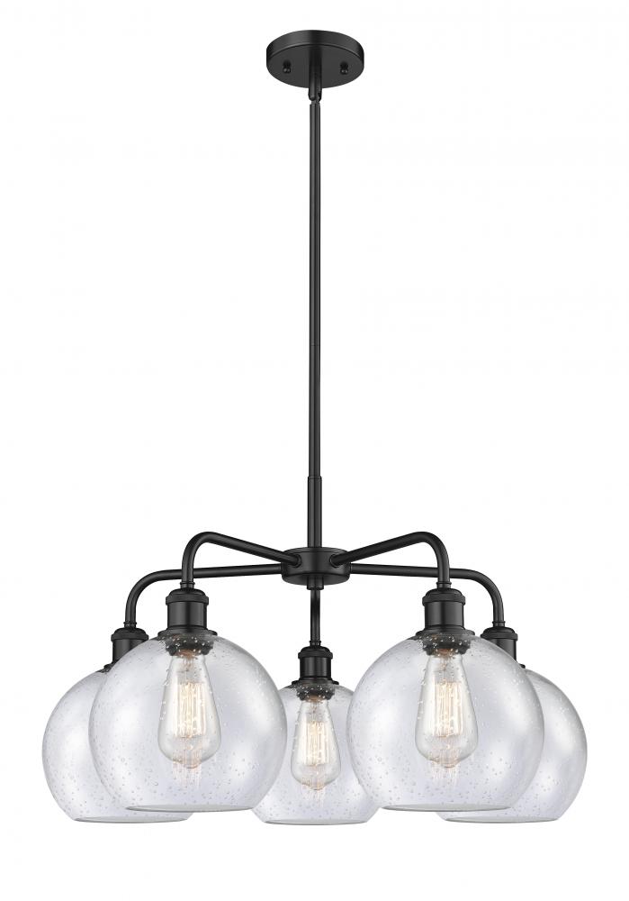 Athens - 5 Light - 26 inch - Matte Black - Chandelier