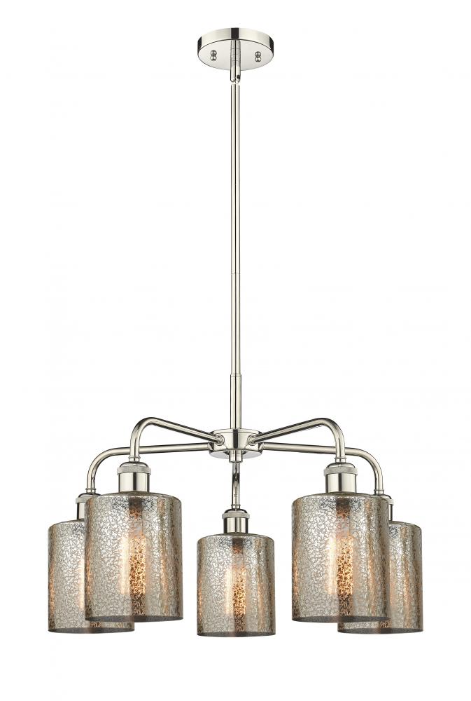 Cobbleskill - 5 Light - 23 inch - Polished Nickel - Chandelier