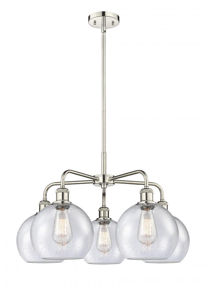 Athens - 5 Light - 26 inch - Polished Nickel - Chandelier